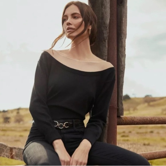 ASTR the label black sweater crop top - Picture 2 of 10